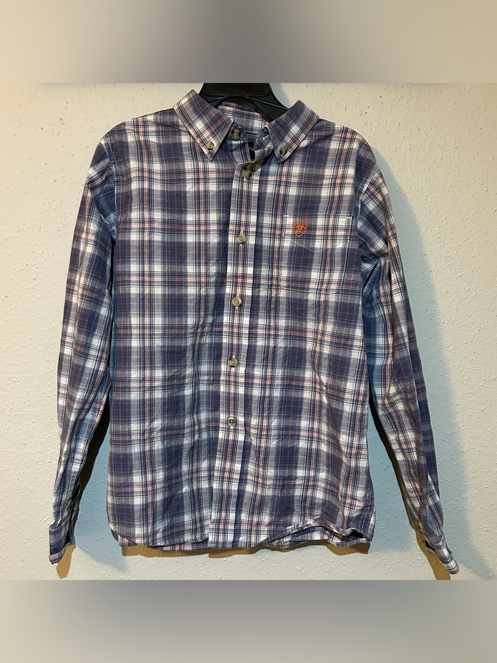 Ariat Pro Series Boys US Size 6 Plaid Button Down Shirt